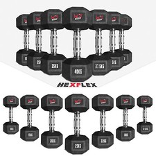 Hex dumbbells rubber - dumbbells,