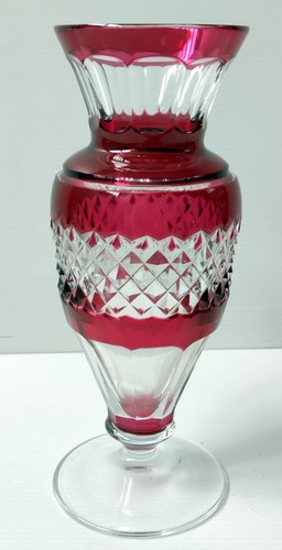 Crystal vase double - crystal, ruby