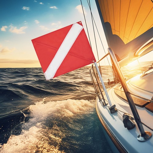 Detachable red dive flag - red, for