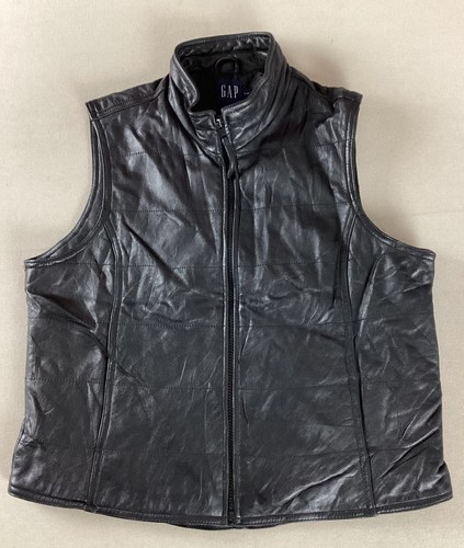 Gap leather biker vest - gap,
