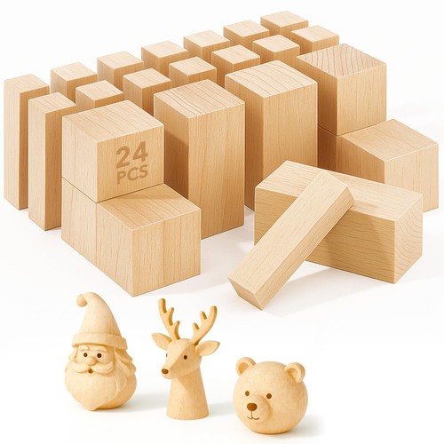 Basswood carving blocks 24pcs - carving,
