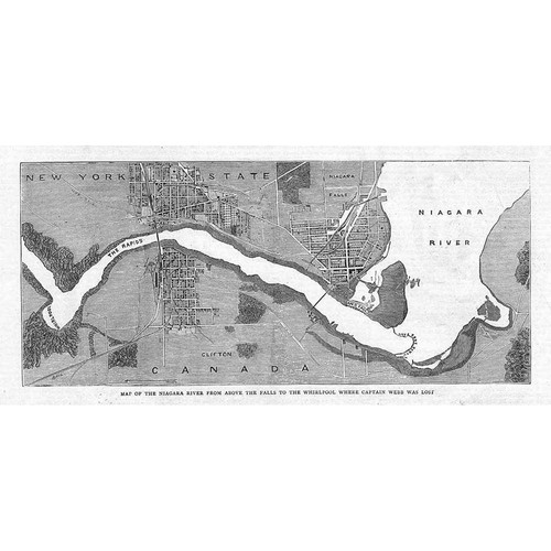 Map the niagara river above - map,