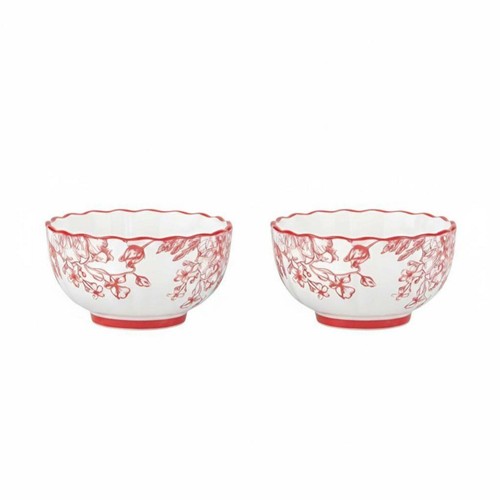 Chinese red floral - red, dinnerware