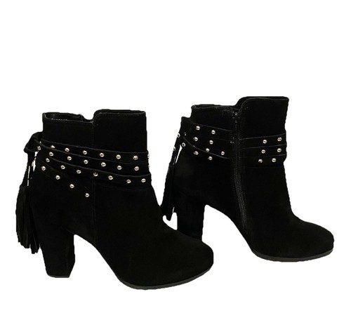 Faith black suede studded - black,