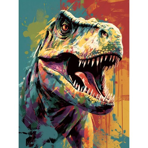 Roaring rex multicoloured - roaring, t-rex