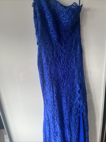 Blue prom evening dress - blue, size