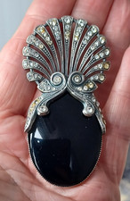 Art Deco Brooch Pin With Black