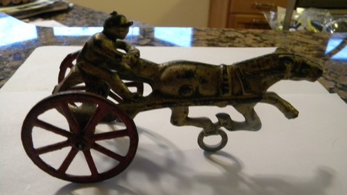 Antique cast iron race horse - iron,