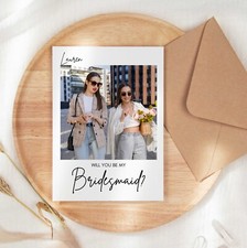 Photo Bridesmaid Proposal A6 Card. Polaroid style Bridal Party Proposal Cards