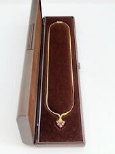 Silver 925 Necklace Gold Plated With Eacht Ruby