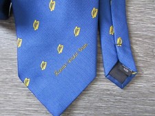 Leinster Cricket Union Guinness Harp Motif Polyester Tie by Hortex Ireland