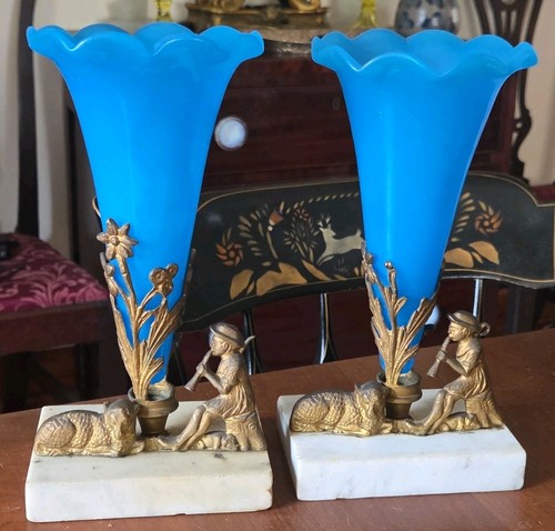 Pair antique garniture vases - antique,