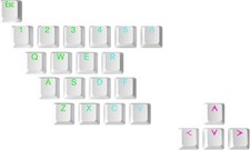 HK GAMING 23 Keys Doubleshot Rubberized Keycap Set for Backlit Keyboards (WHITE)