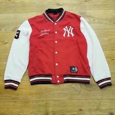Majestic Athletic Bomber Jacket Varsity Mens XL Red NY New York Baseball MLB
