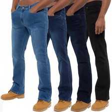 Enzo Bootcut Jeans Mens Wide