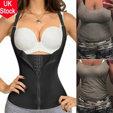 Women Sweat Sauna Vest Slimming Body Shaper Corset Neoprene Zip Waist Trainer UK