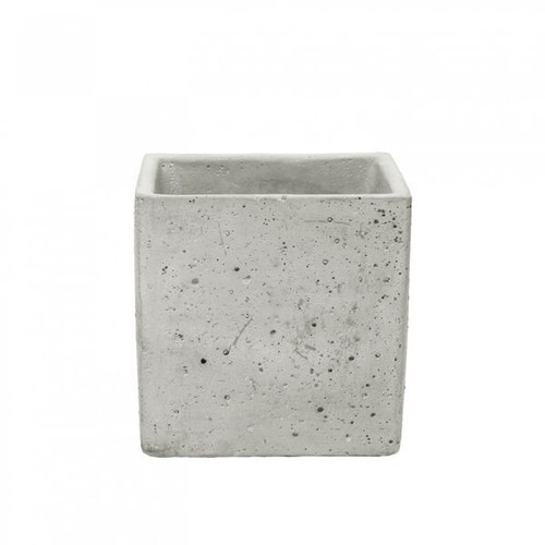 Square cement pot - cement,