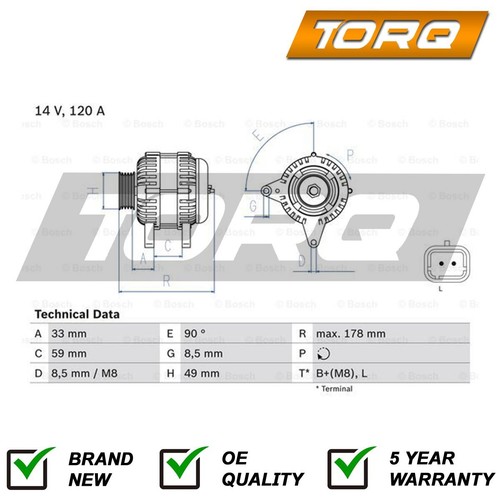 Alternator torq fits trafic - torq,