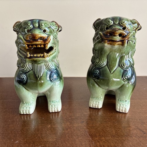 Vintage pair foo dog figurines - vintage,