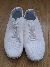 Bnwot White Lace Up Plimsolls Pumps Size Uk 7 Eur 40