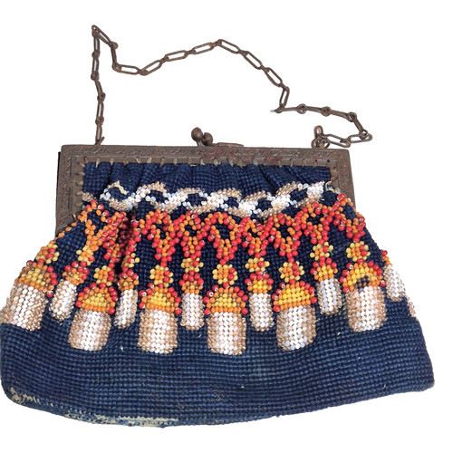 Vintage small navy evening bag - vintage,