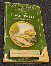 Southdown Motor Services Bus Timetable & Route Map. 1957. JM.