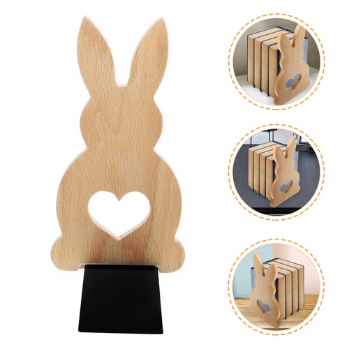 Wooden rabbit bookends stylish - bookends,