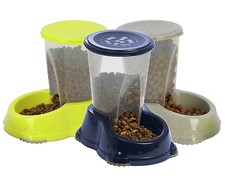 Cat Dog Feeder Gravity 1.5L Kitten Dry Food Bowl Automatic Dispenser Feed Pet