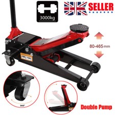Heavy Duty 3 Ton Dual Pump Hydraulic Low Profile Floor Trolley Jack Car Garage