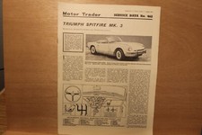 Original TRIUMPH SPITFIRE Mk3  (1967) Motor Trader Service Data No. 462
