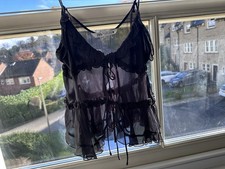 Zara Women’s Semi Sheer Top With Ruffles Size S