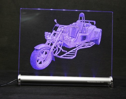 Trike photo engraved led sign - photo,
