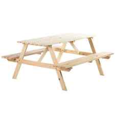 5.8FT Outdoor Wooden Picnic Table Bench Garden Patio Pub Chair 4 Seats