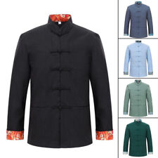 Mens Traditional Chinese Tang Suit Jacket Martial Arts Wing Chun Uniform Outfit