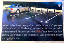 ROVER 600 SERIES 1990s - FRAMEABLE COLLECTIBLE ORIGINAL CLASSIC CAR ADVERT
