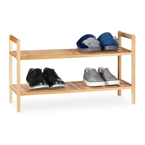 Stackable shoe rack - stackable, walnut