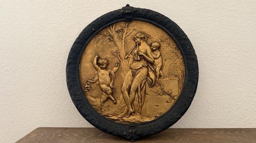 Antique bronze relief - bronze,