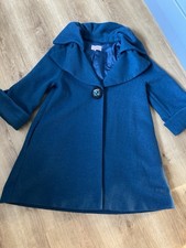 Vintage Style Teal Darling 3/4 Swing Coat with 3/4 Sleeves and Stunning Button
