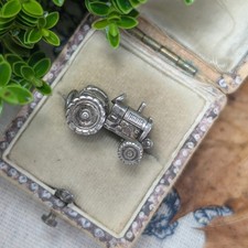 Vintage Sterling Silver Tractor Charm, Opens Heavy Farm Pendant