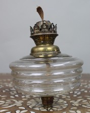 Antique Ribbed Glass and Brass