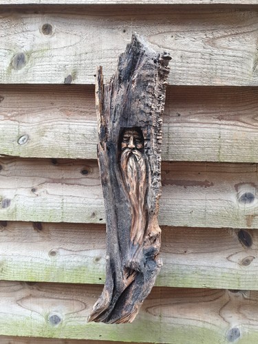 Chainsaw carved green - carved, man