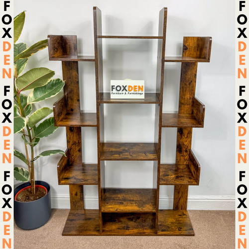 Large wooden bookcase rustic - large,