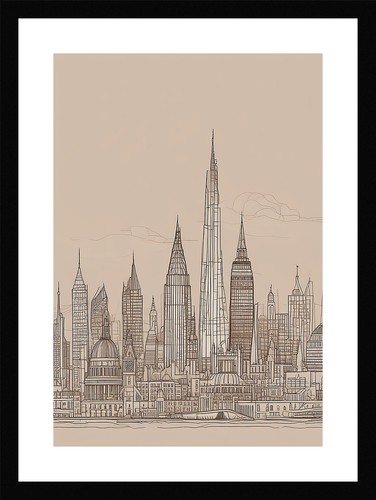 Bold london skyline framed - london,