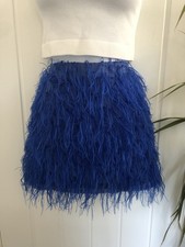BNWT Topshop Blue Tassel / Feather Effect Miniskirt. Size 8. RRP £38