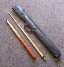 Vintage 2 Piece Snooker Pool Cue In Leather Case
