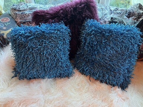 Pair two shaggy textured - pair,
