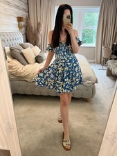 Zara Blue & Cream Floral Print