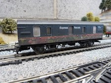 Hornby express parcels van graffiti and weathered for OO gauge model train set