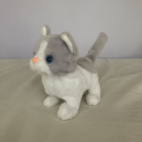 Grey white plush robot - white,