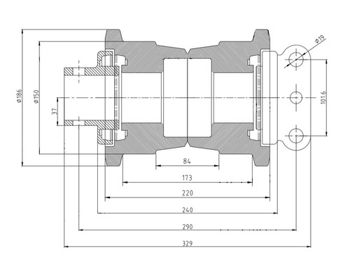 Bottom roller for hitachi - bottom,
